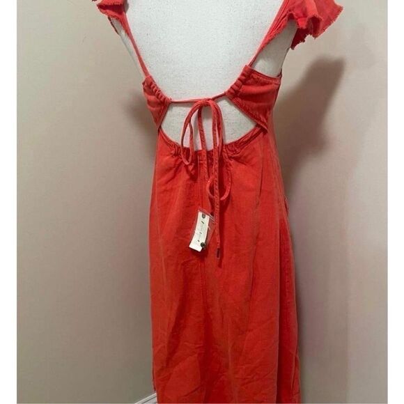 Anthropologie x Pilcro Flutter Sleeve Midi Dress Size L - Picture 4 of 7